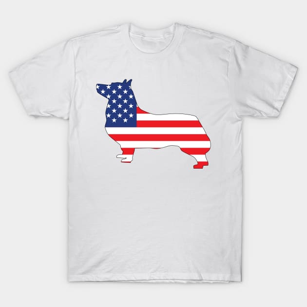 Swedish Vallhund USA Flag Filled T-Shirt by DPattonPD